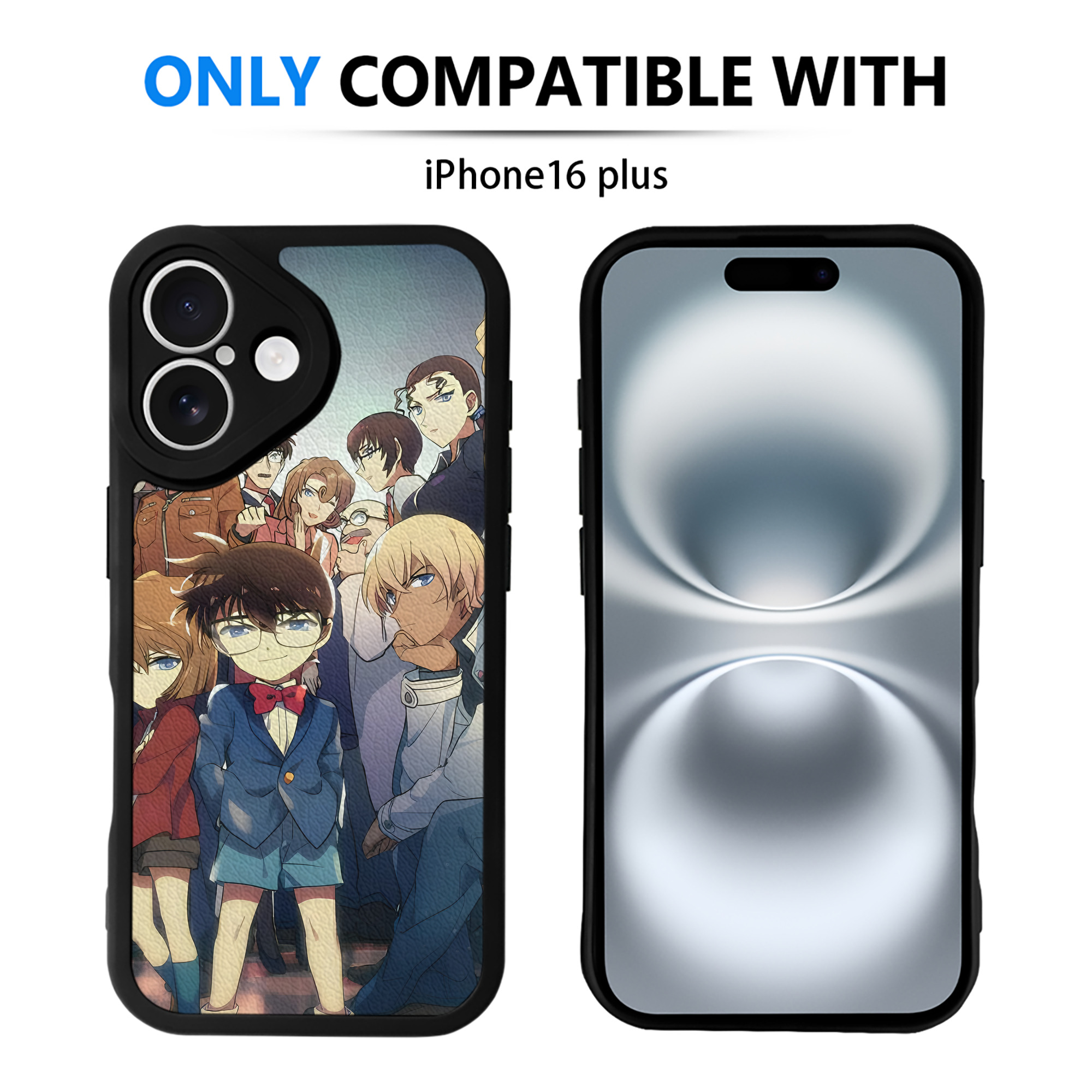 （画像用） 名探偵コナン Detective Conan 【iPhone 16シリーズ対応】シリコンスマホケース（レザー調） 材質：シリコン